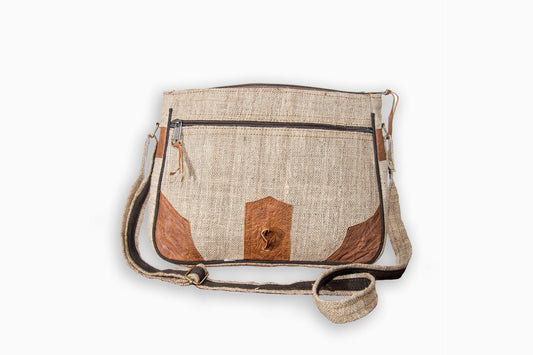 Handtasche MAHILA aus wildem Hanf - Umhängetasche aus Hanf - fair