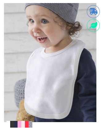 GM Baby Bib | Babybugz Organic with DTF Premium Print | Express Item | Various Colors