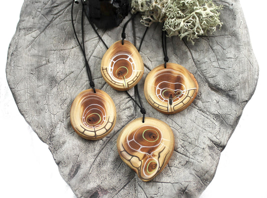 Earth necklace | Yew wood amulet | Handmade in Tyrol