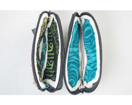 Geldbörse / Mini-Täschchen mit Zipper aus Recycle Sari - verschiedene Größen-bunt
