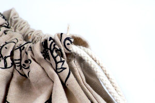 Einhorn-Turnbeutel bedruckt (String Bag)- ökologische Hanftasche Österreich-verschluss