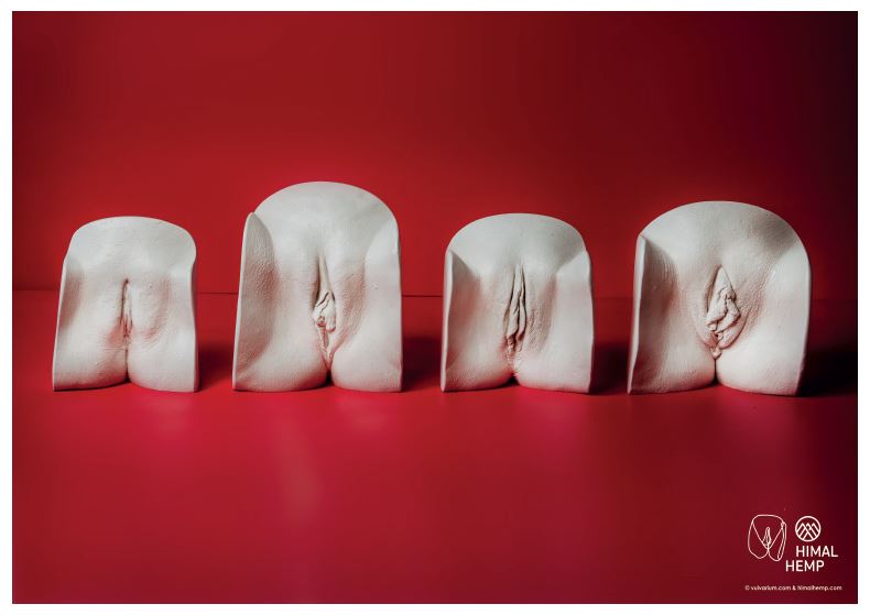 4 Vulvas Vulva Poster | celebrating diversity | 594 x 420 mm | by Himal Hemp and Vulvarium