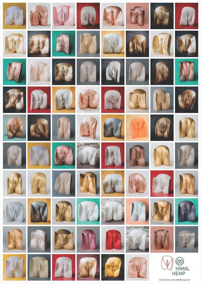 78 Vulvas Vulva Poster | celebrating diversity | 594 x 841 mm | by Himal Hemp and Vulvarium