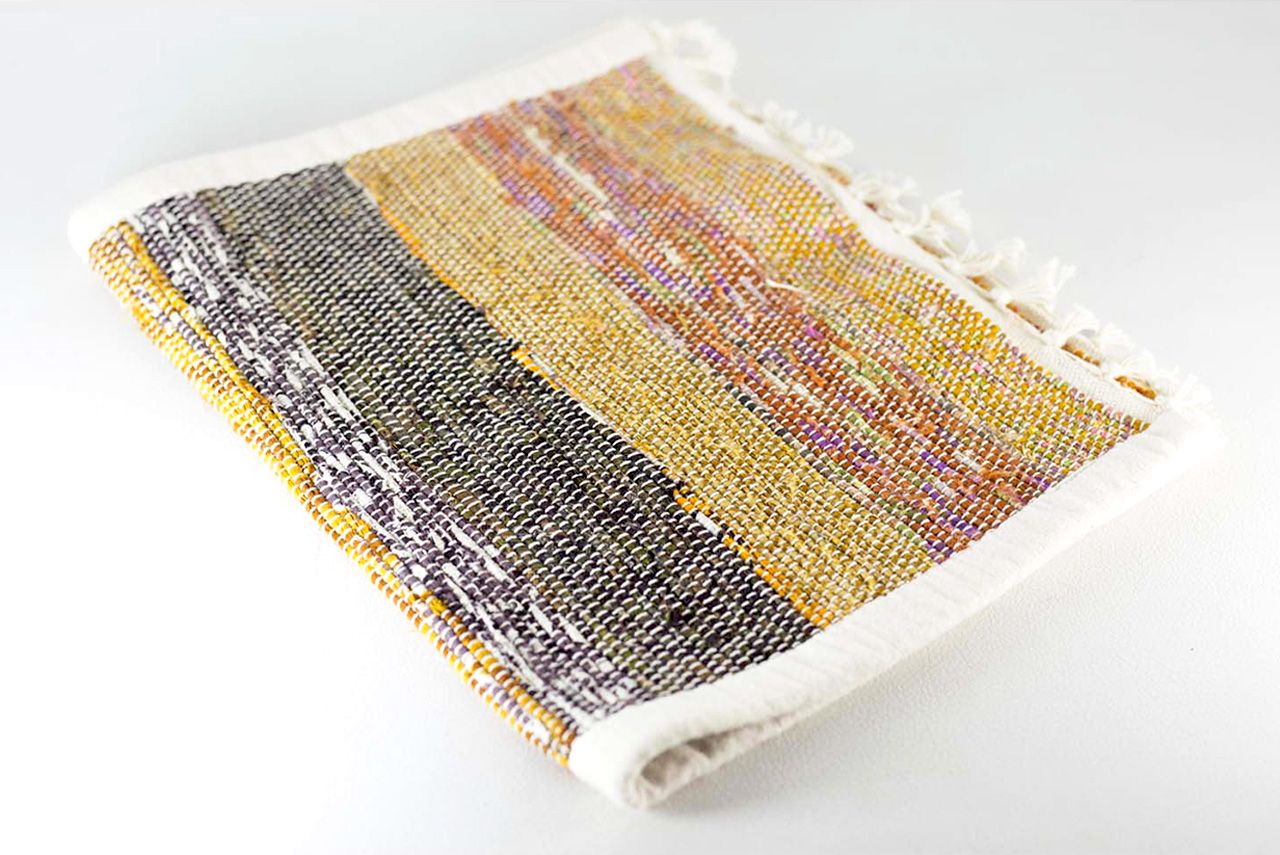 Placemat made from wild hemp or recycled sari, handwoven