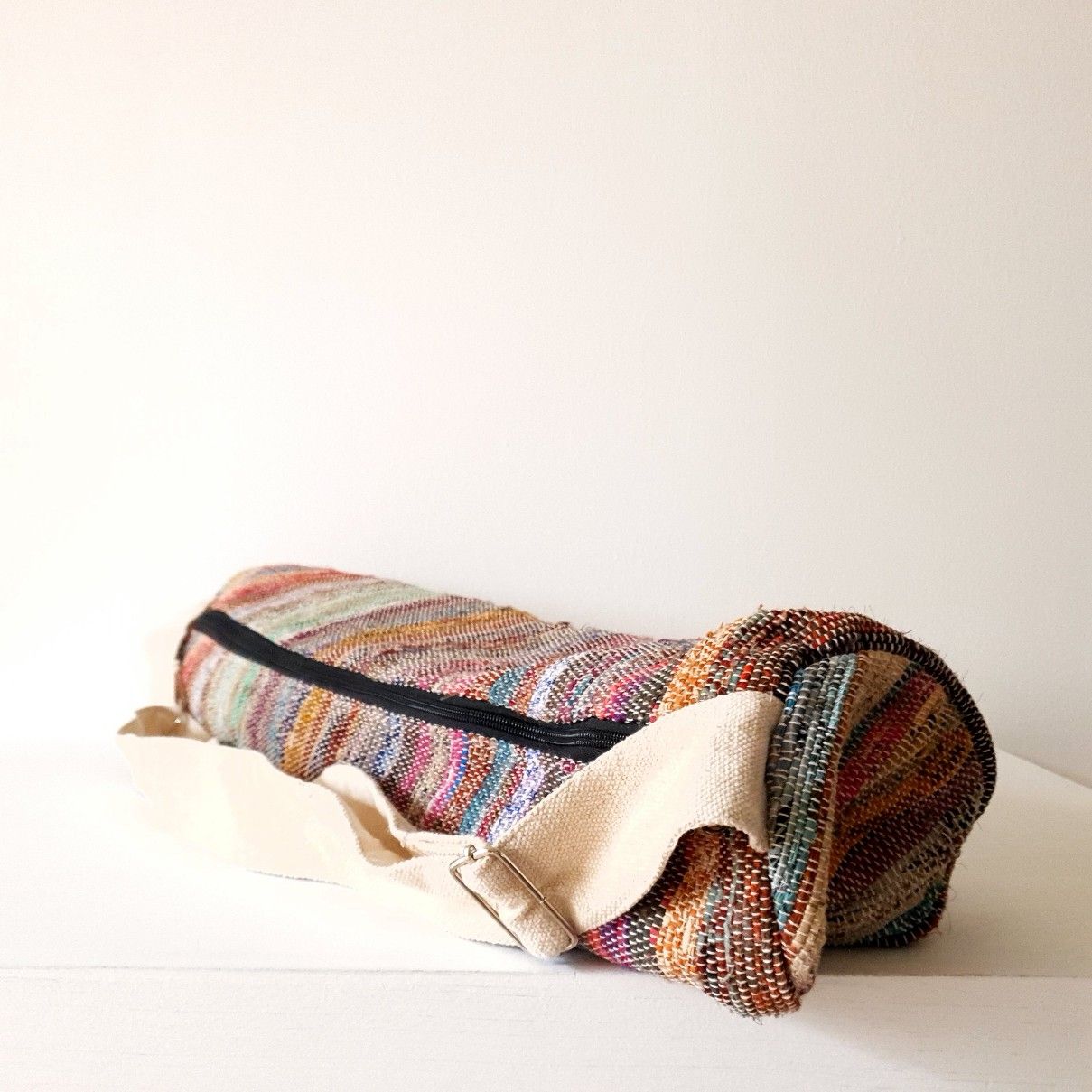 Yoga bag made from wild hemp or recycled sari