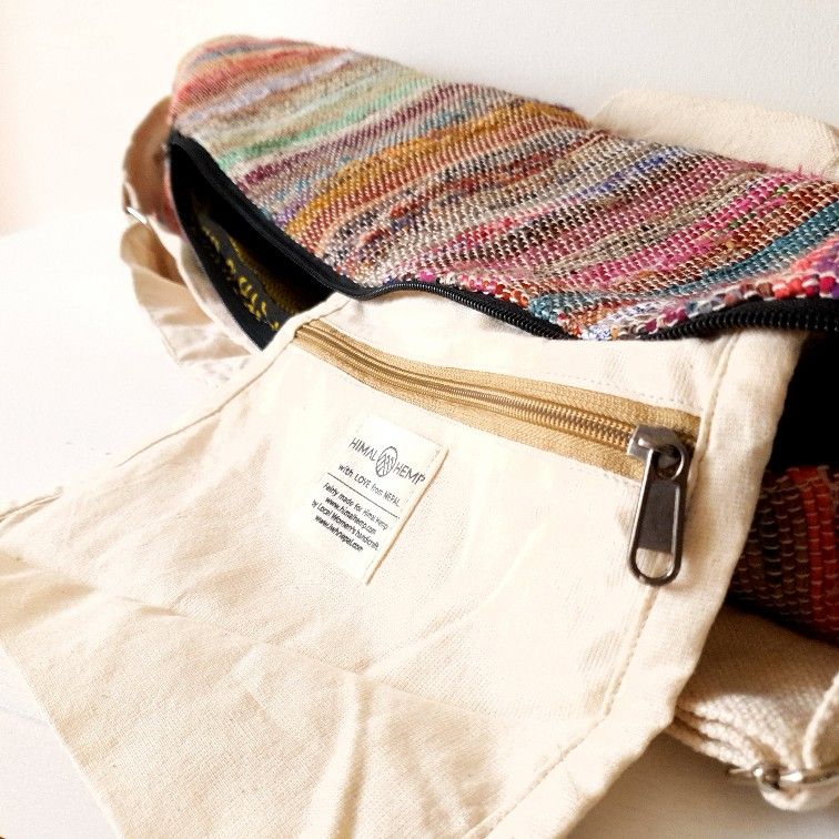 Yoga bag made from wild hemp or recycled sari