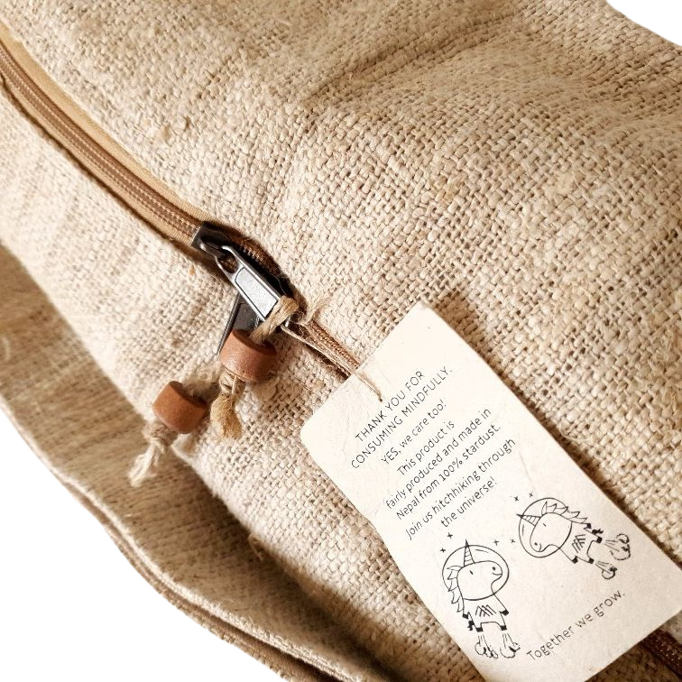 Yoga bag made from wild hemp or recycled sari