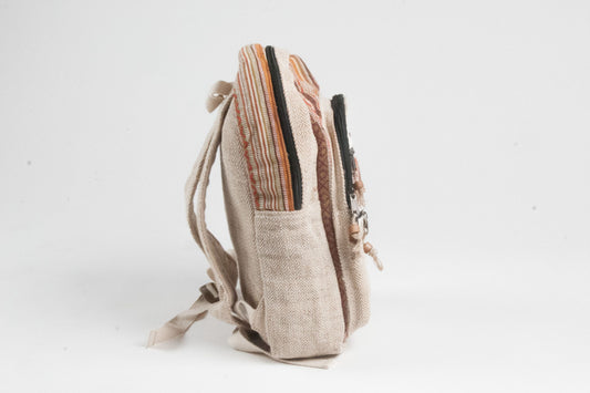 Nepal-Rucksack-Hanfrucksack nachhaltig aus Nepal-seitenansicht