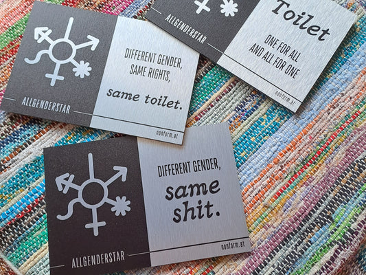 ALLGENDERSTAR | 15x10 cm | Inclusive WC sign | Bathroom sign | Door sign