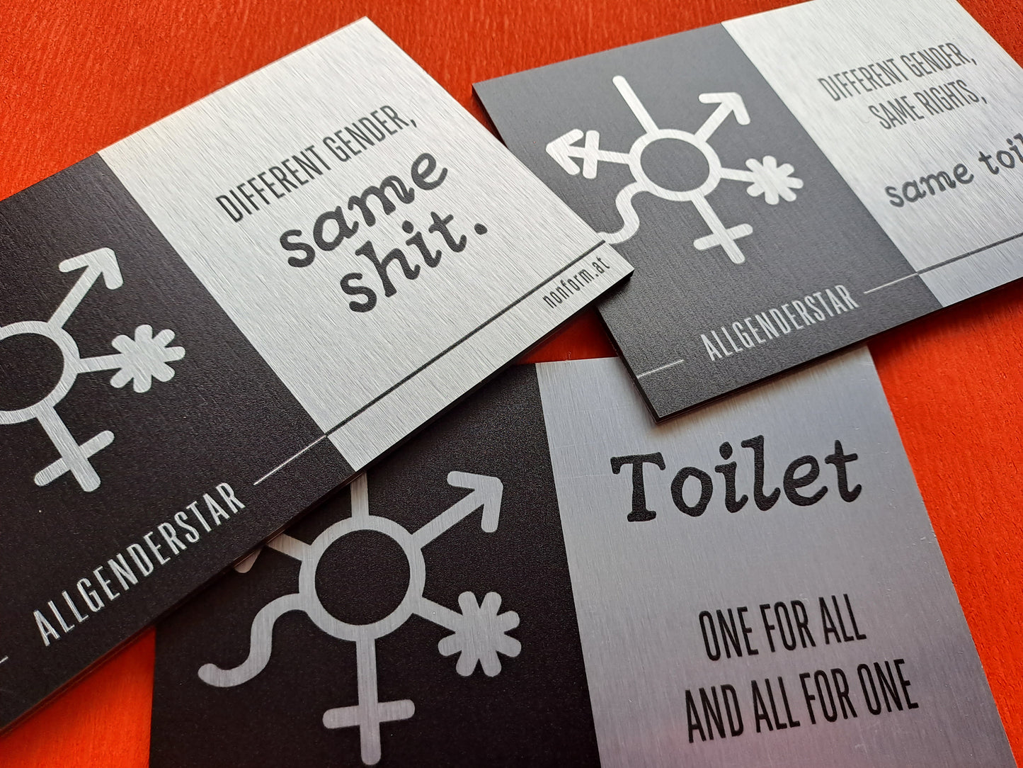 ALLGENDERSTAR | 15x10 cm | Inclusive WC sign | Bathroom sign | Door sign