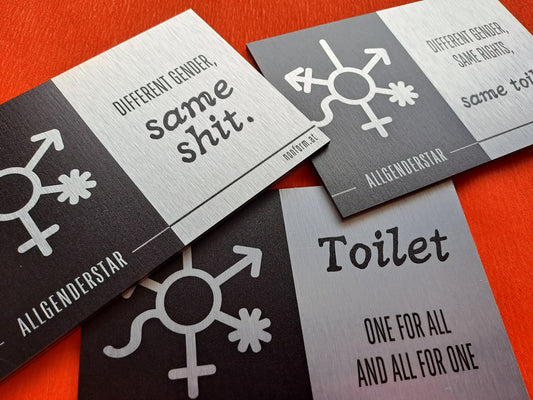 ALLGENDERSTAR | 15x10 cm | Inclusive WC sign | Bathroom sign | Door sign