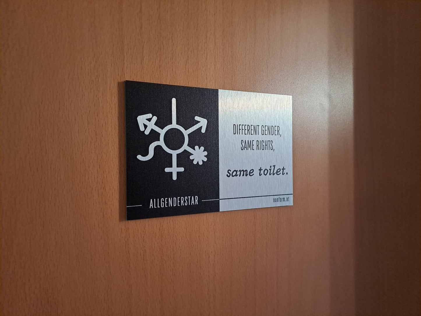 ALLGENDERSTAR | 15x10 cm | Inclusive WC sign | Bathroom sign | Door sign