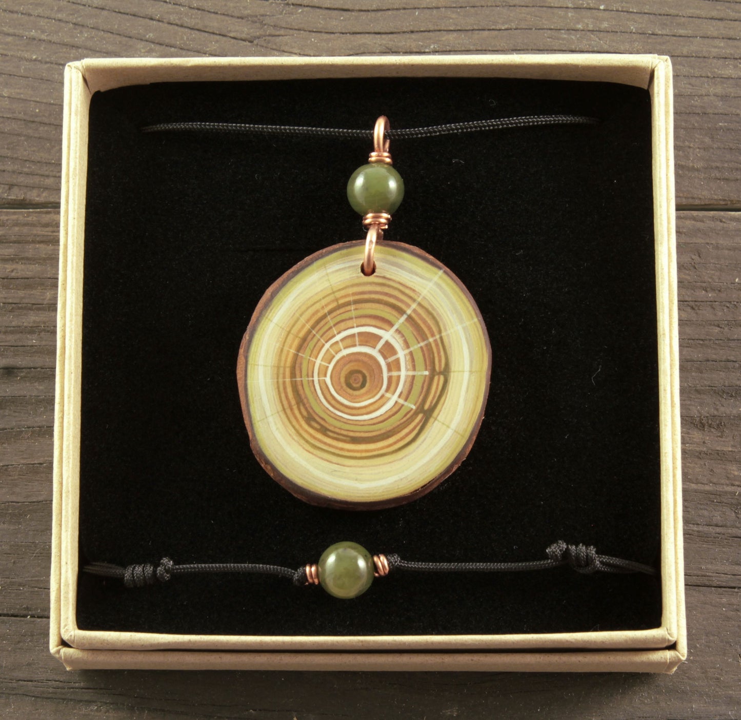 Schmuckset WASSER | Amulett und Armband aus Lärchenholz  | handgemacht in Tirol