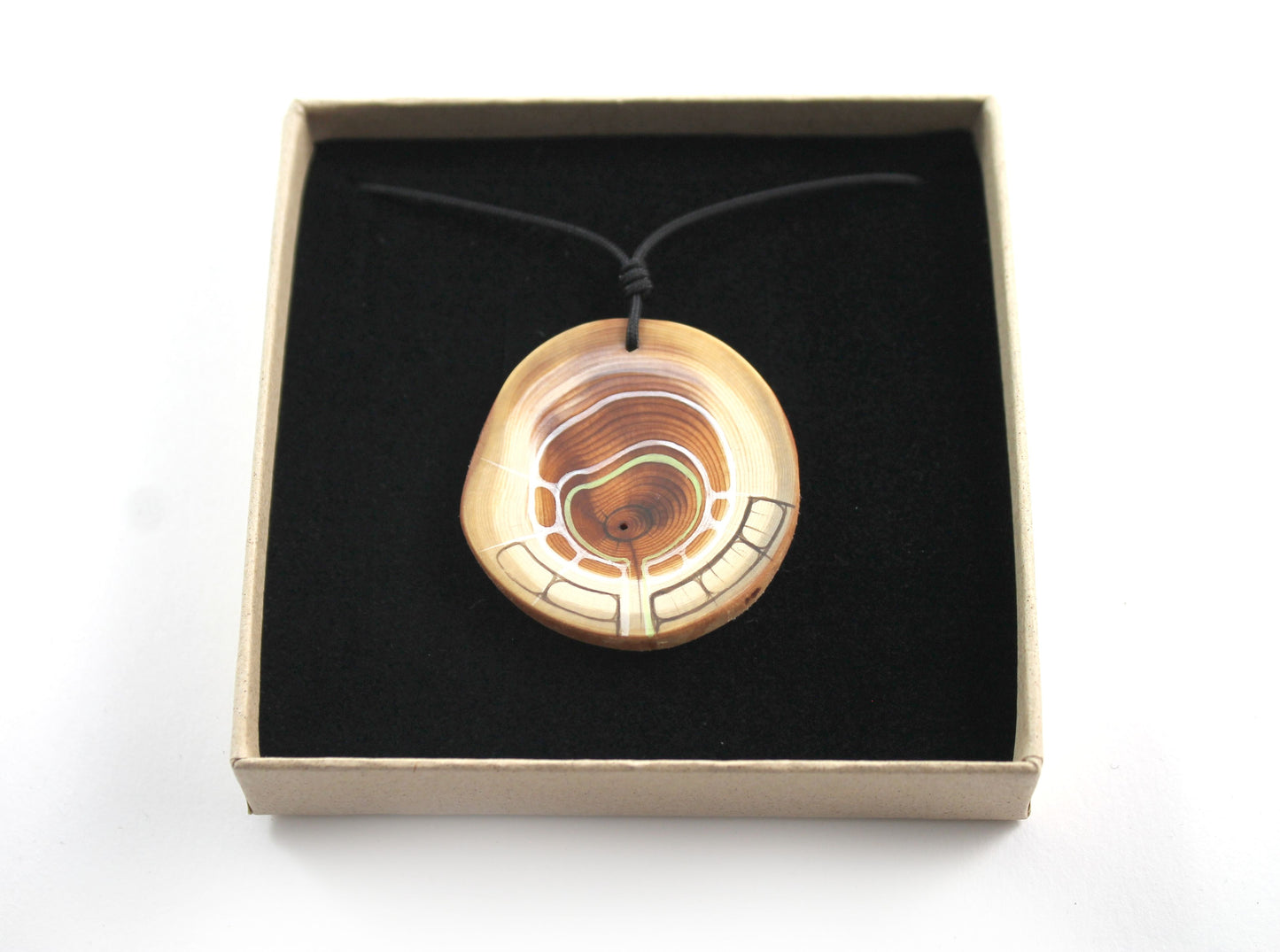 Earth necklace | Yew wood amulet | Handmade in Tyrol