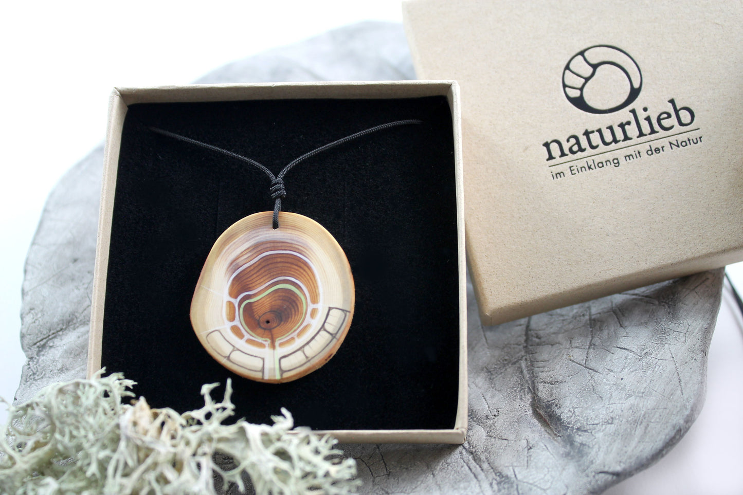 Earth necklace | Yew wood amulet | Handmade in Tyrol