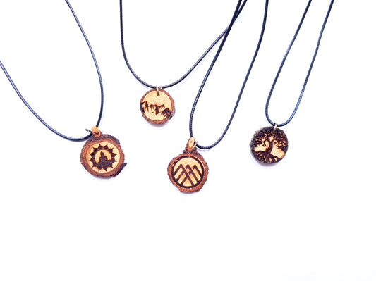 Swiss pine wood jewelry Ø2-3cm | various designs | from Tyrol in Austria