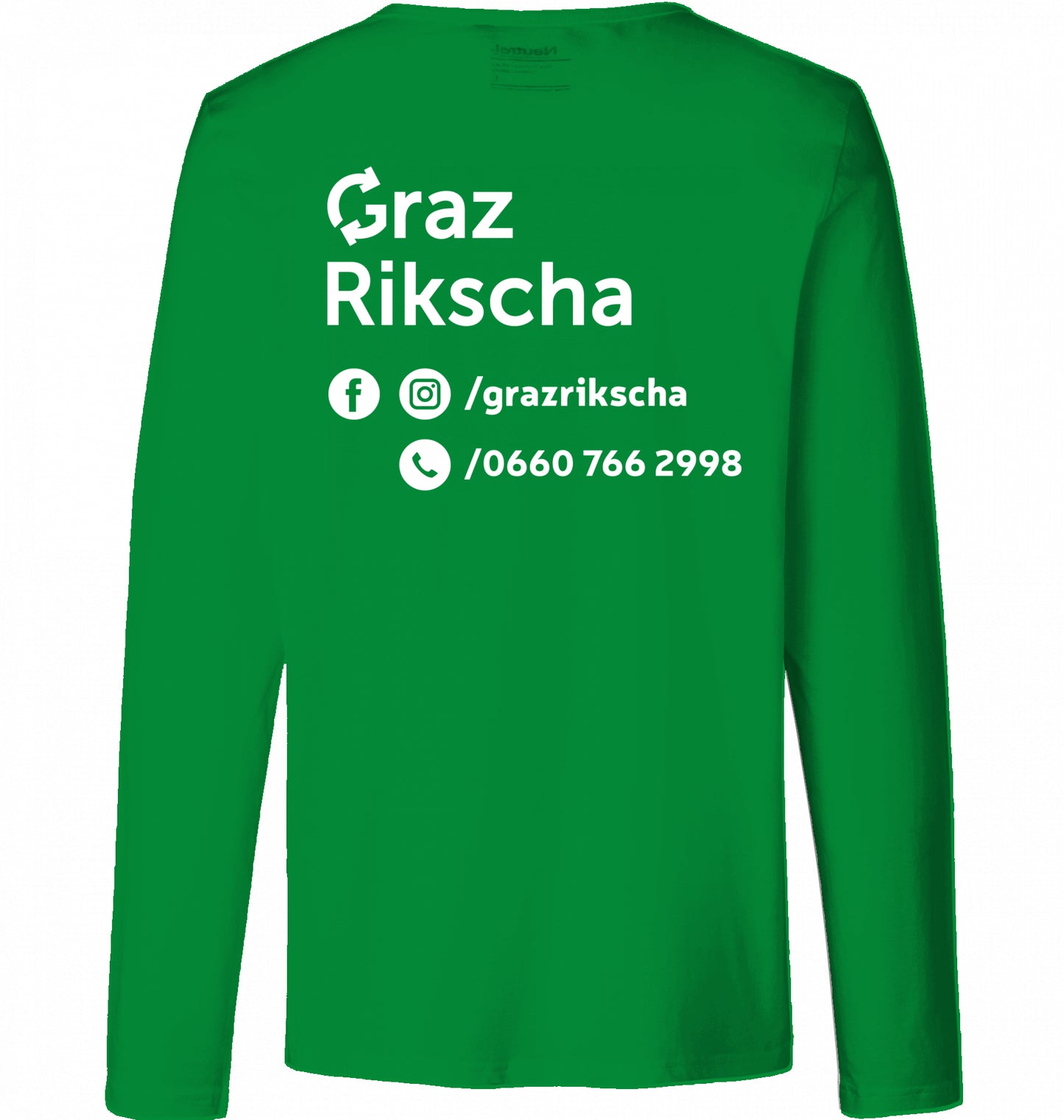 Graz Rickshaw Long Sleeve | Organic | 155 g/m² | Print on back