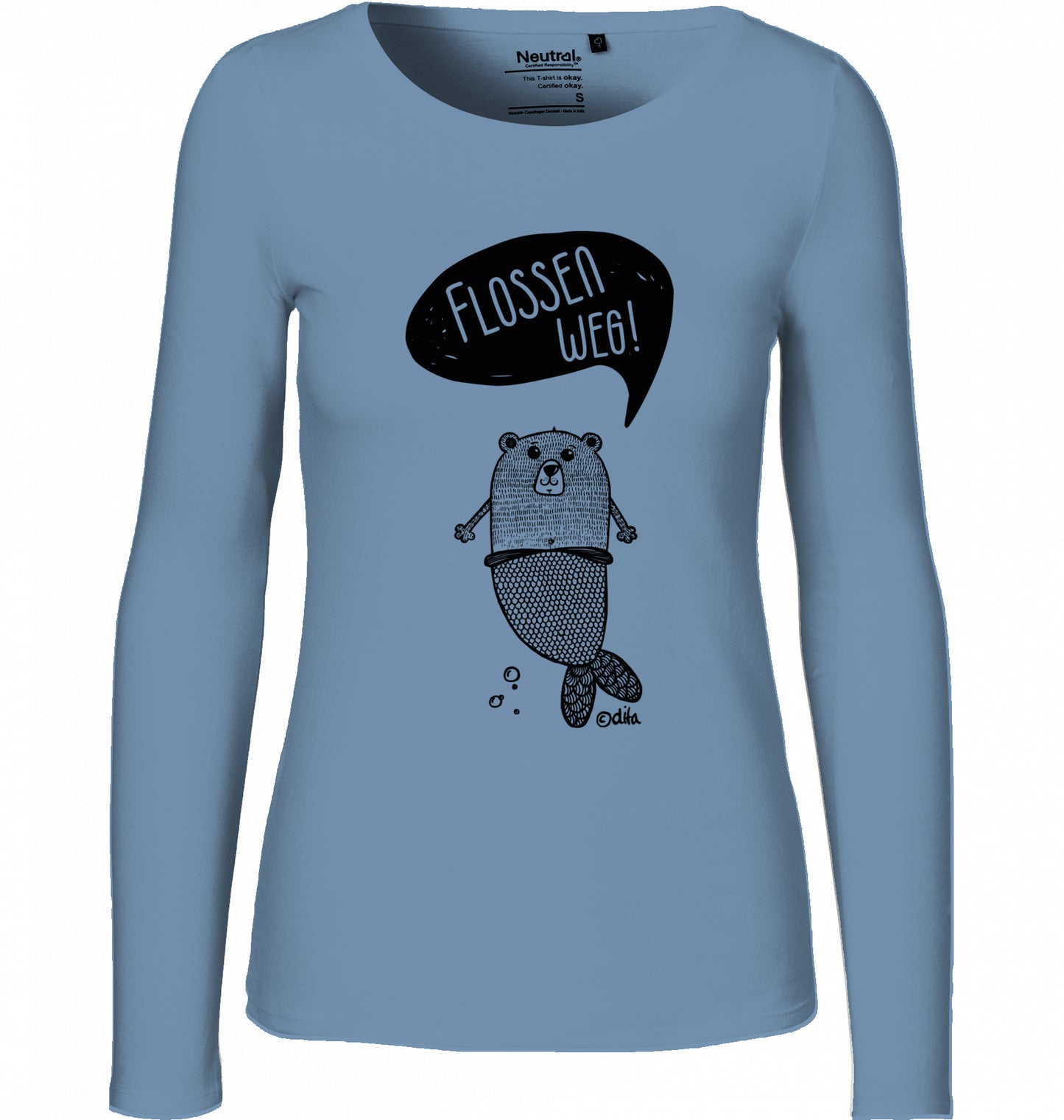 Women's Organic Long Sleeve Shirt | FINS WAY 2 | Neutral