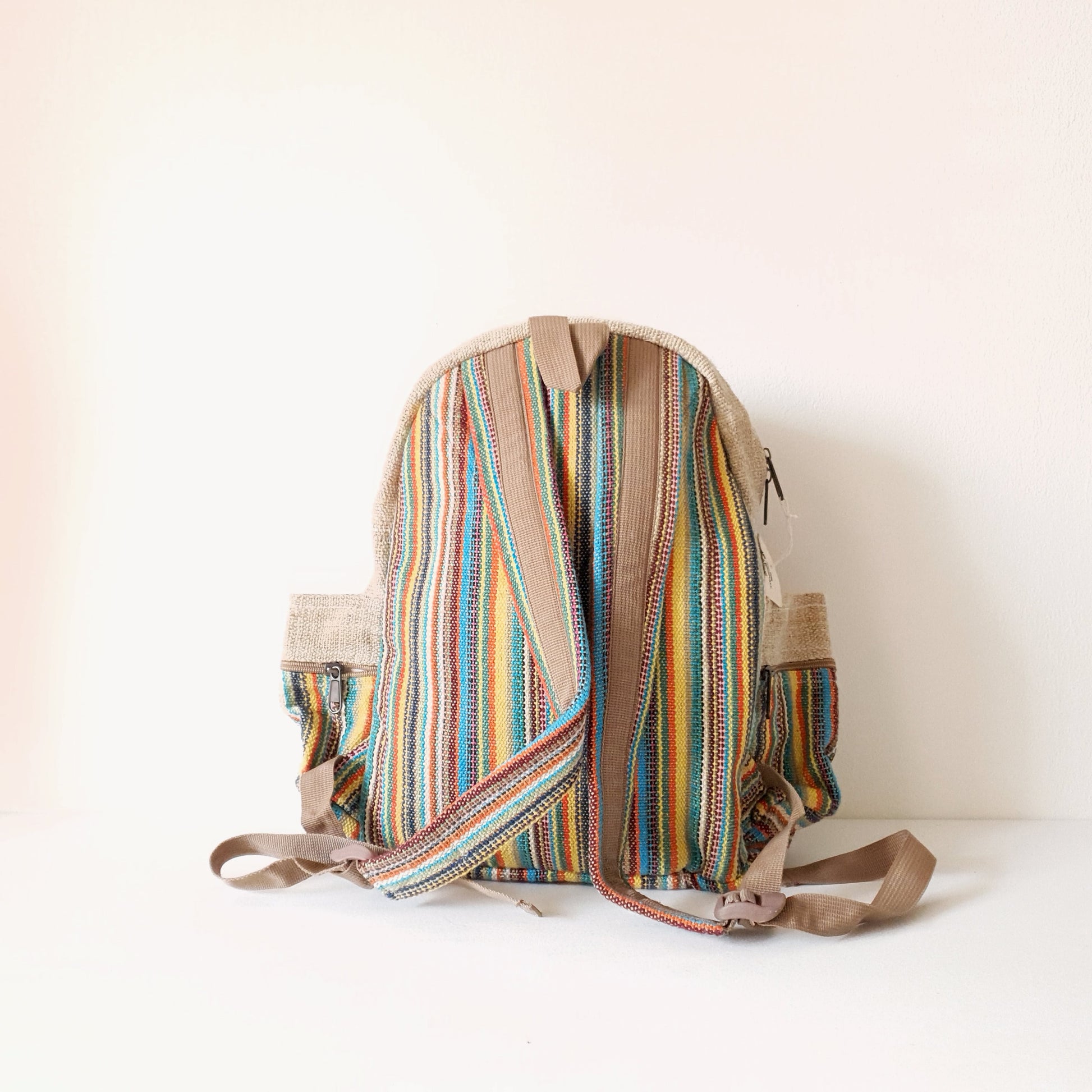 Rucksack-UNICORN-Hanfrucksack nachhaltig aus Nepal-gelb-back