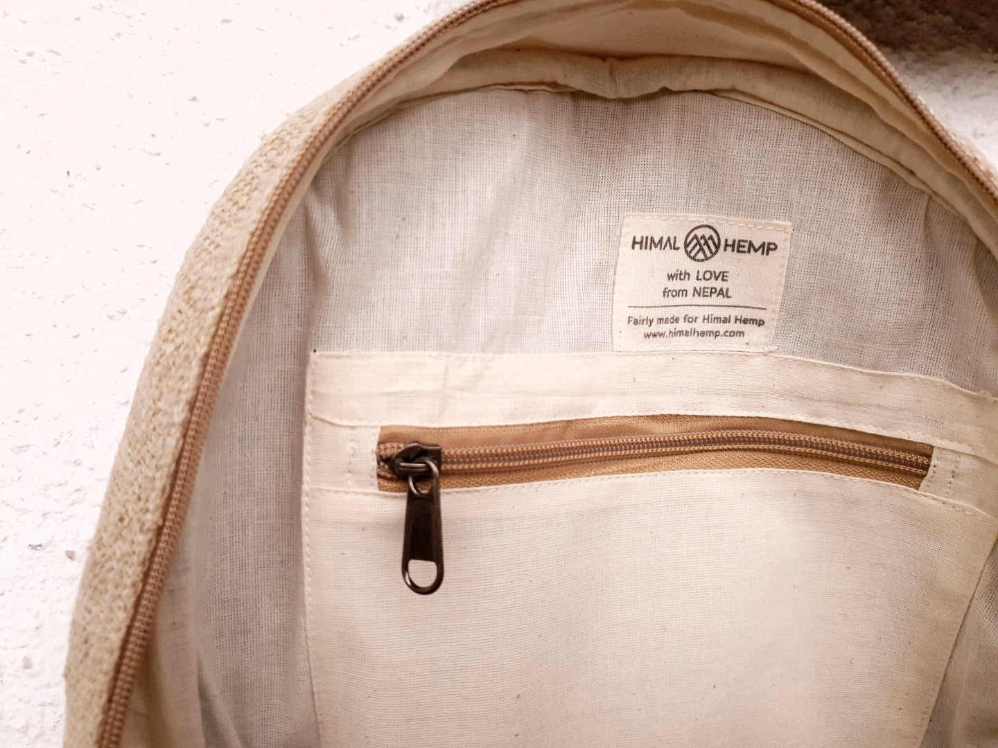 HH Rucksack RAMRI  – Hanfrucksack nachhaltig aus Nepal-innere-tasche