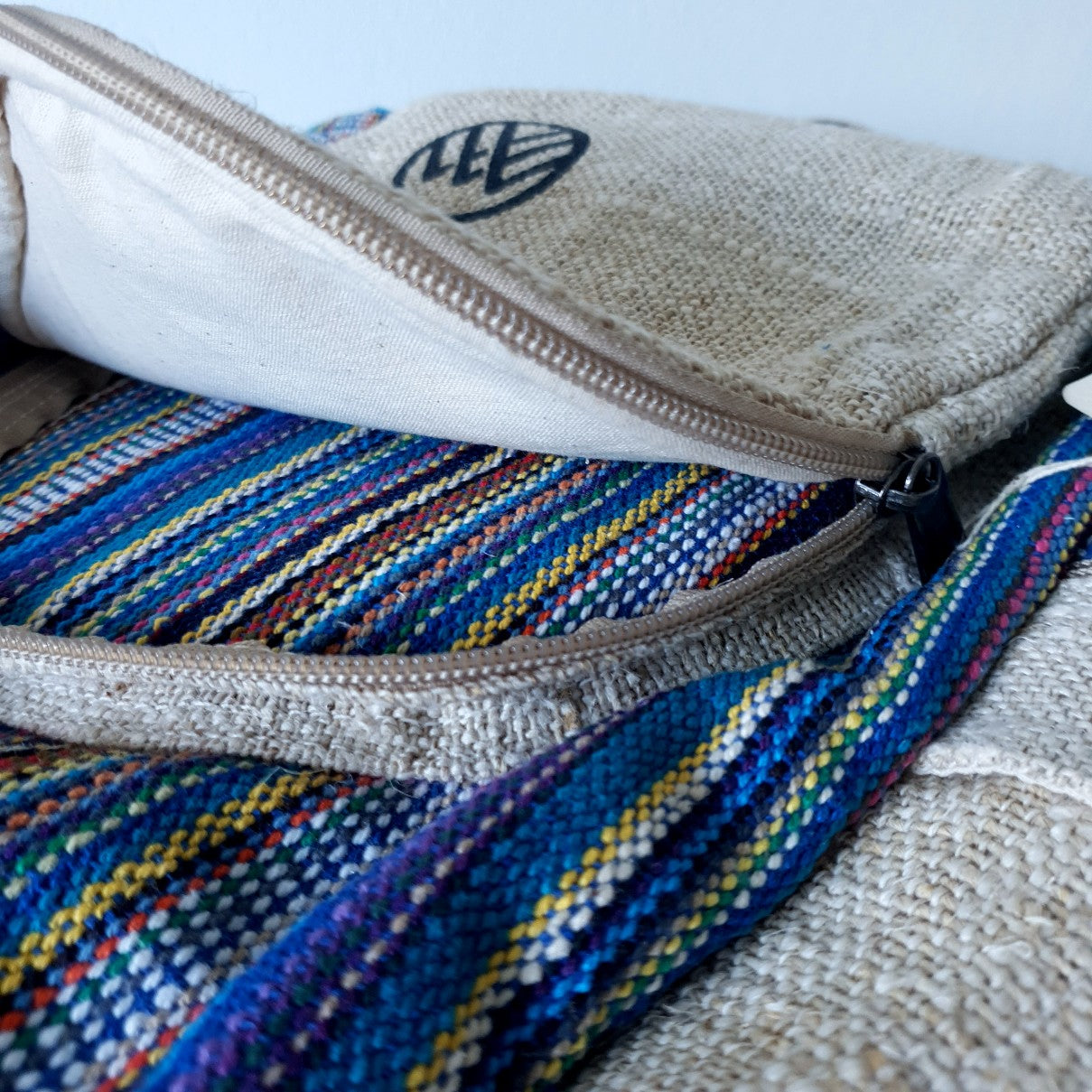 HH Rucksack RAMRI  – Hanfrucksack nachhaltig aus Nepal-blau-fabric