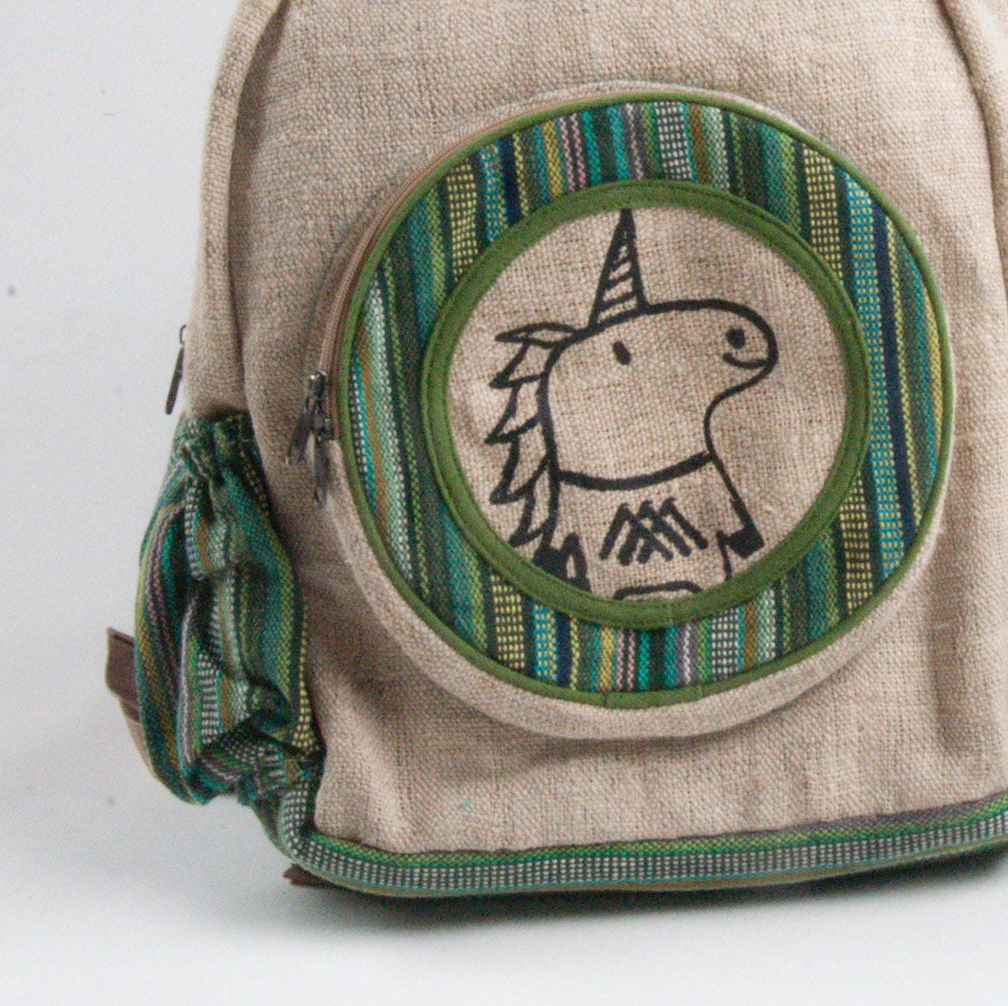 Einhorn-Rucksack BULL`S EYE (Backpack Big) - Rucksack aus Hanf fair produziert-grün