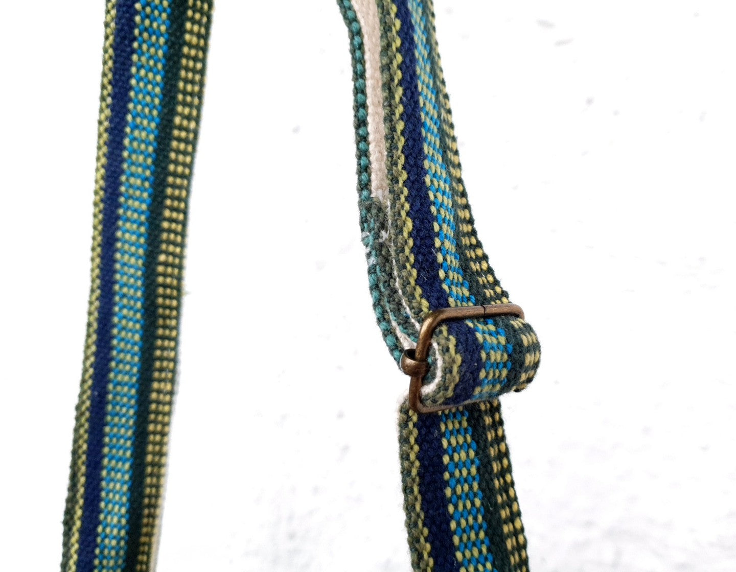 AIMY runde Einhorn Umhängetasche aus wildem Hanf und Baumwolle-gurte-blau