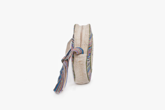 AIMY runde Einhorn Umhängetasche aus wildem Hanf und Baumwolle-seitenansicht