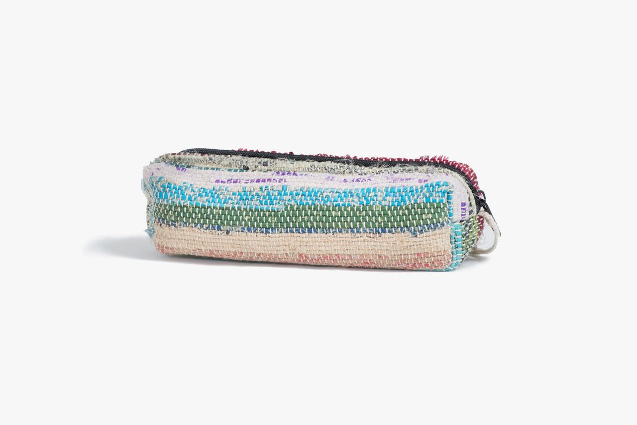 Federpenal/Federtasche aus Recycle-Sari - fair produziert in Nepal-farbe-grün