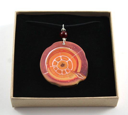 Fire Necklace | Amulet made of Swiss pine wood | Handmade in Tyrol