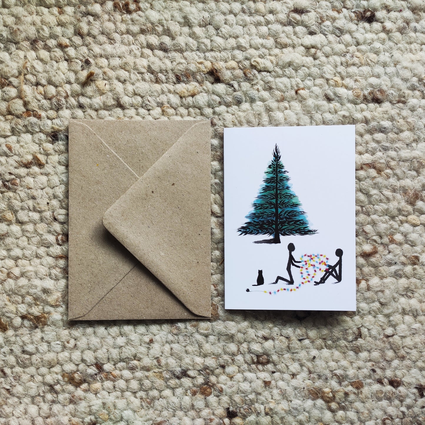 Christmas folding card set of 2, white - Design by Tamzin Merivale