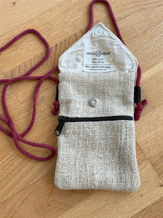 Handgefertigte Handytasche aus Hanf – Fair, Vegan & Nachhaltig | Smartphone Tasche Aus Nepal - schnurr