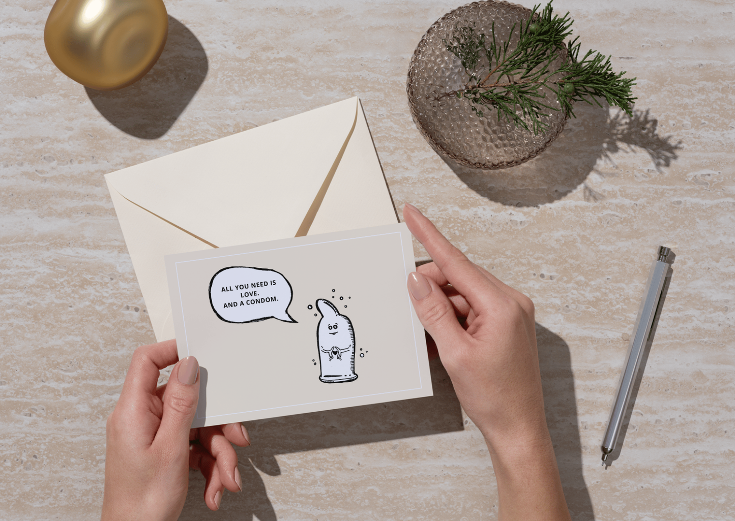 Set of 4 | Educational postcards about STIs | 4 cards with envelopes | + free sticker set