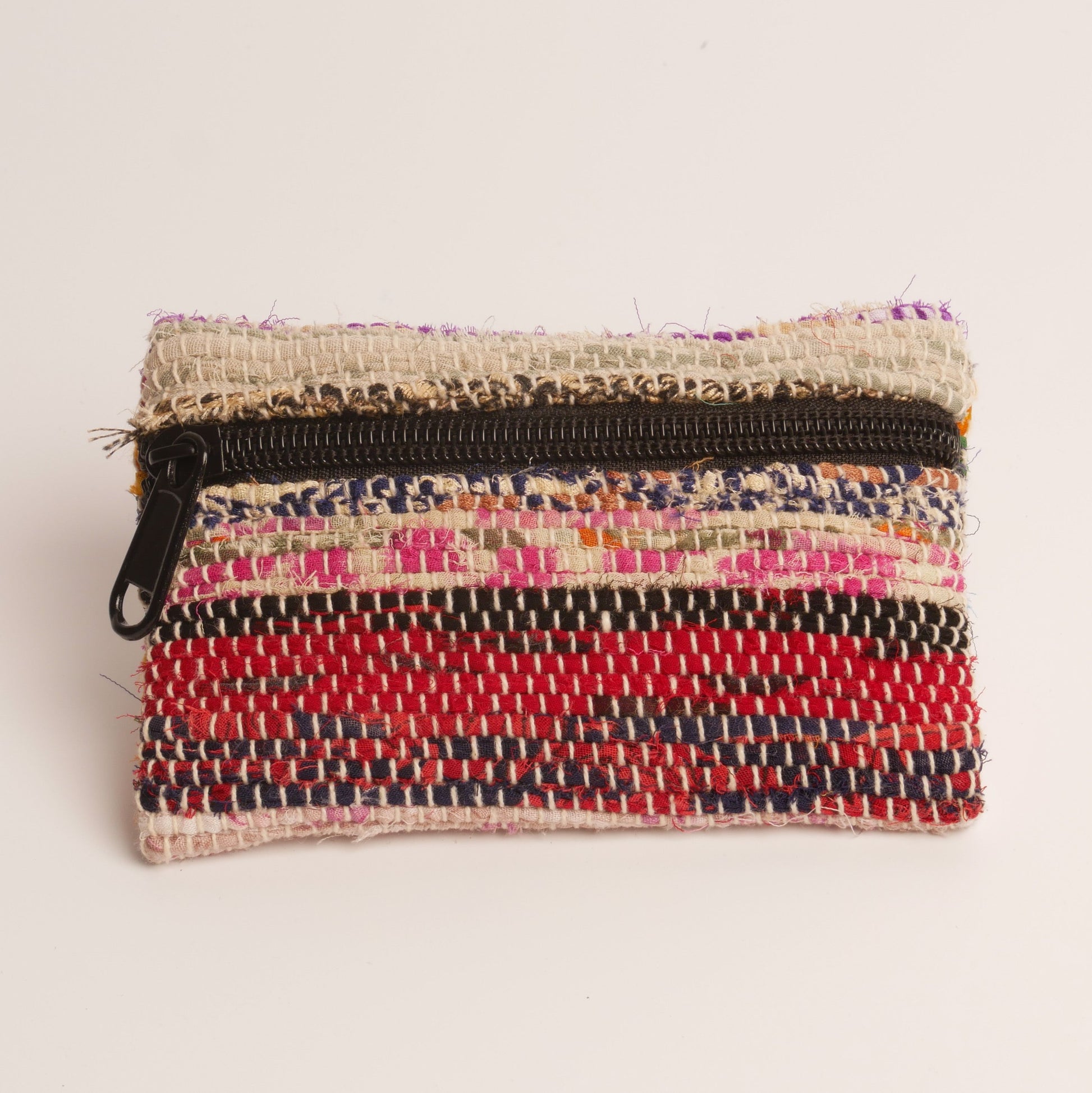 Geldbörse / Mini-Täschchen mit Zipper aus Recycle Sari - verschiedene Größen-rot