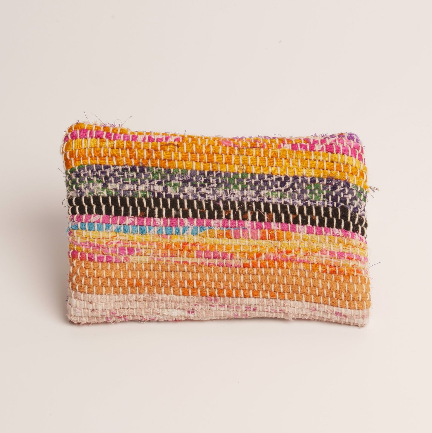 Geldbörse / Mini-Täschchen mit Zipper aus Recycle Sari - verschiedene Größen-orange