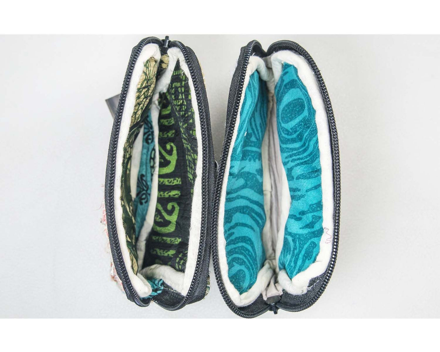 Geldbörse / Mini-Täschchen mit Zipper aus Recycle Sari - verschiedene Größen-bunt
