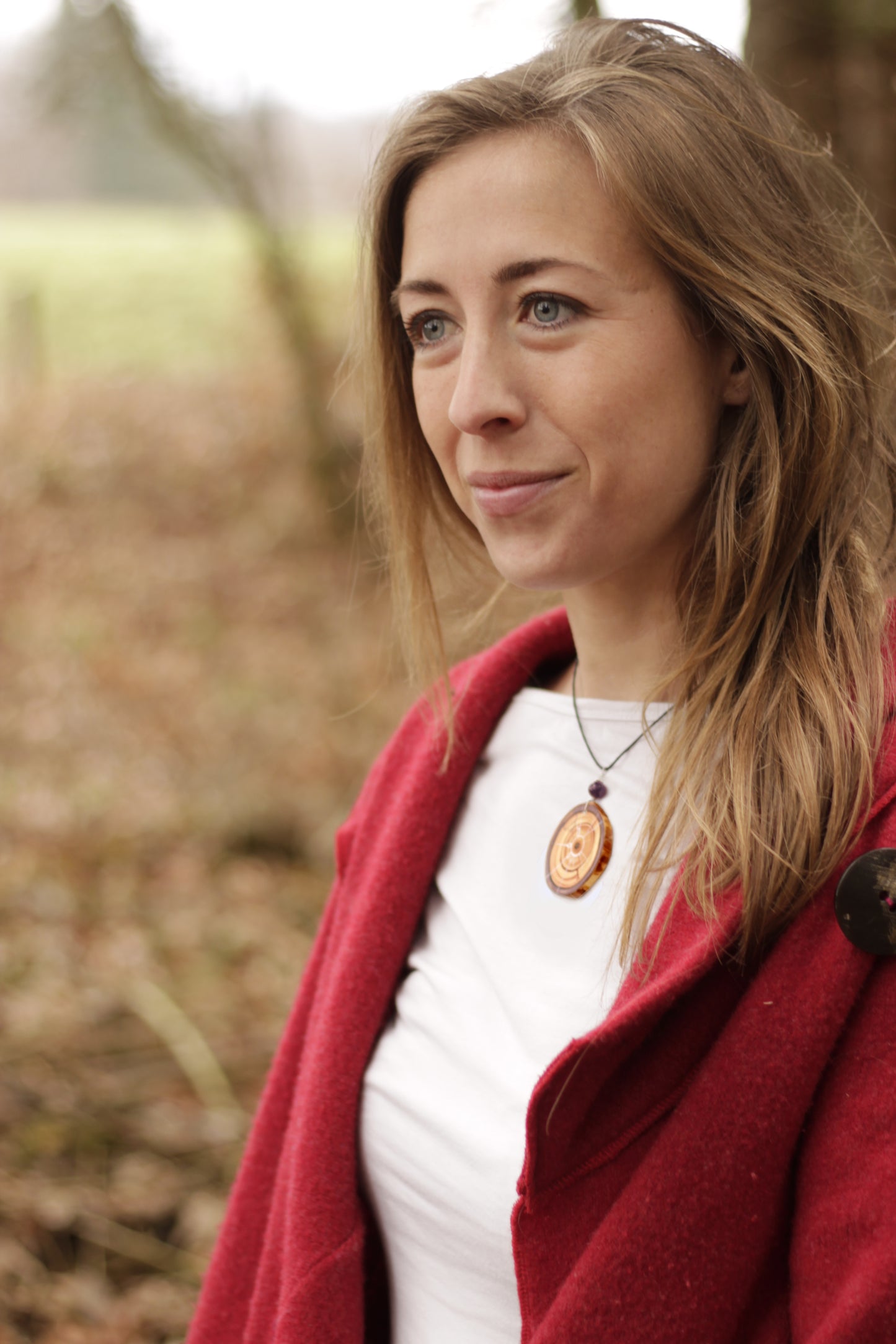 Fire Necklace | Amulet made of Swiss pine wood | Handmade in Tyrol