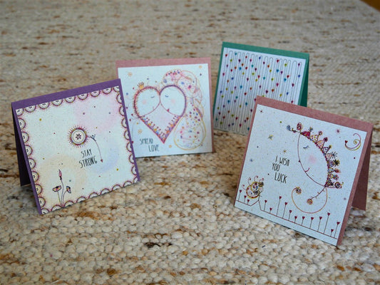 Artbubbles grass paper greeting card + folding card