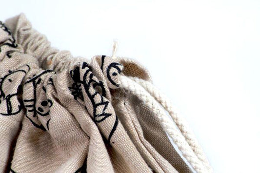 Einhorn-Turnbeutel bedruckt (String Bag)- ökologische Hanftasche Österreich-verschluss