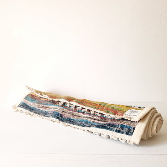 Yoga mat made from recycled sari