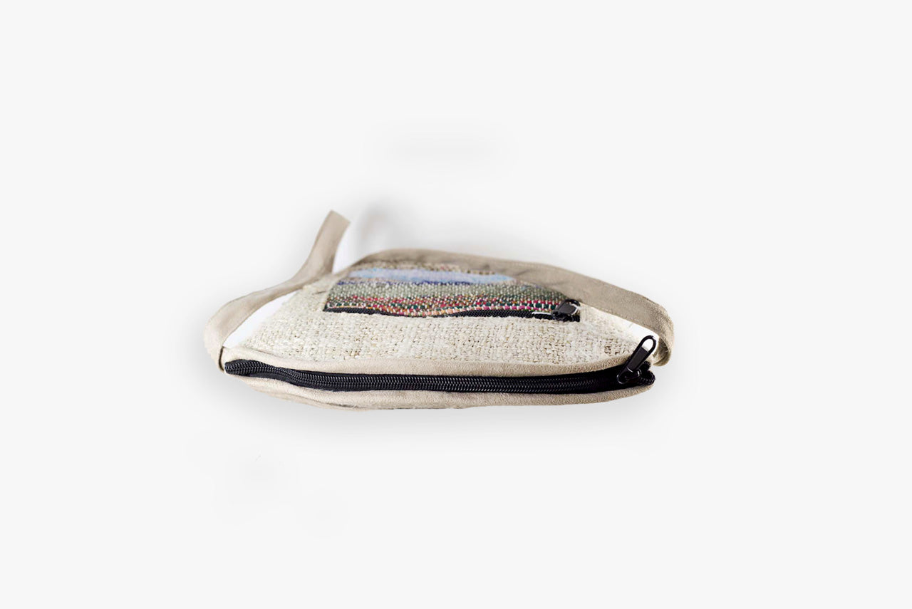 Handtasche CHEKKA Bag aus wildem Hanf und Recycle-Sari-seitenansicht