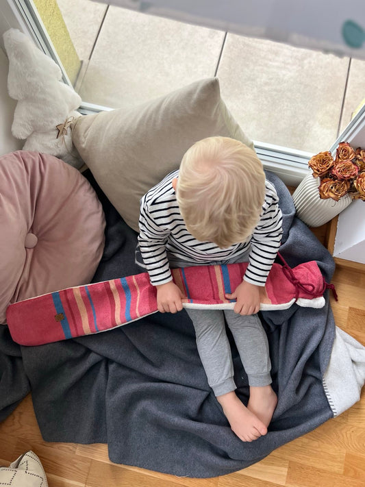 Vegane Wärmewurst UPCYCLE XXL: Lange Wärmflasche 80cm 2,5l-rosa